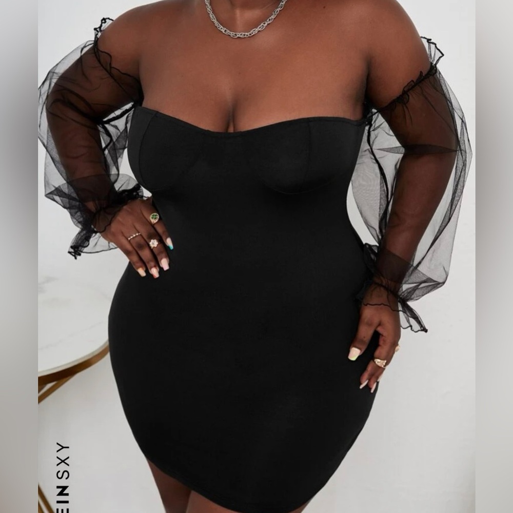 Black strapless dress